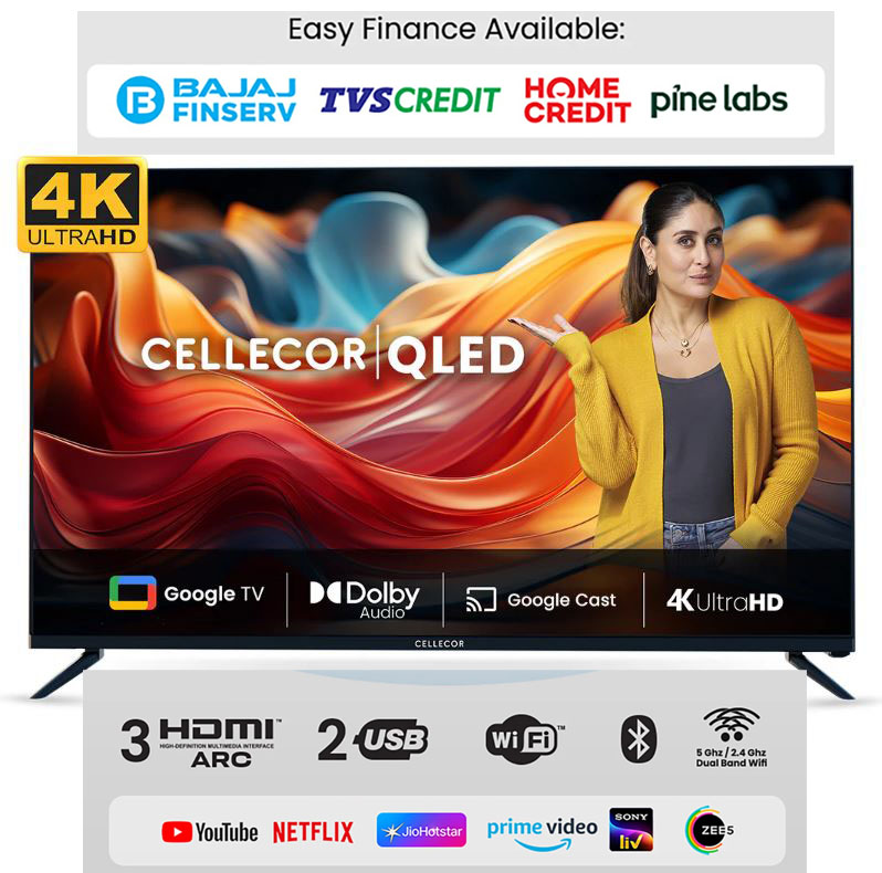 Cellecor CE-65U PRO 4K UHD QLED Smart Tv Mega Offer Price : 52000