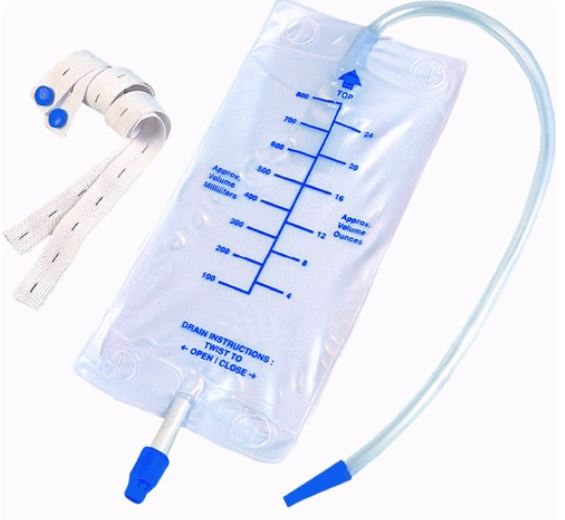 URINE COLLECTION BAG WITH BOTTOM OUTLET